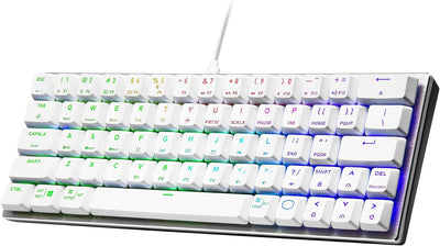 Cooler Master SK620 60% Silver/White Mechanical Low Profile Gaming Keyboard SK- 620-SKTL1-US RGB