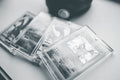 Close-up of collectible Pokemon cards in protective cases, emphasizing preservation and value.