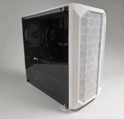 Custom White Gaming Desktop PC W11 R5 3600 RTX 1080Ti 1TB SSD NVMe 16GB DDR4 Wifi