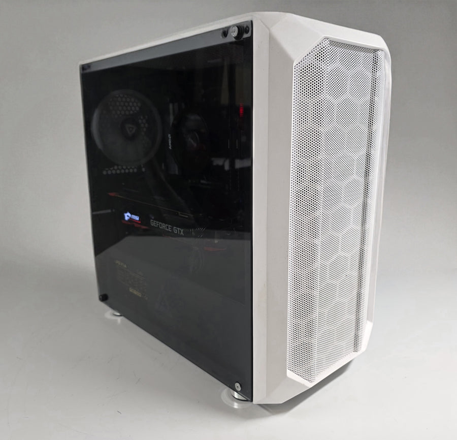 Custom White Gaming Desktop PC W11 R5 3600 RTX 1080Ti 1TB SSD NVMe 16GB DDR4 Wifi
