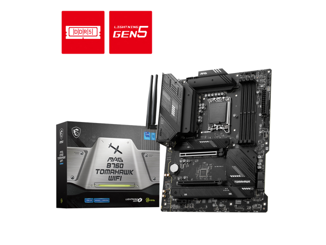 MSI Mag B760 Tomahawk WiFi 6E Motherboard (DDR5) (Intel) (TDP 140W) (LGA1700) (ATX)