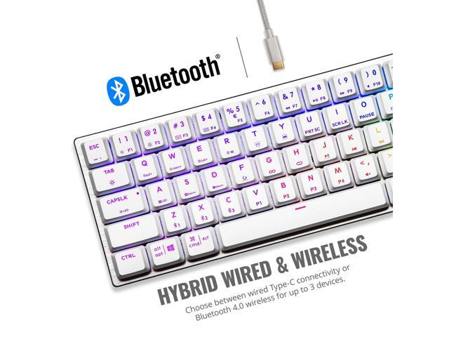 Cooler Master SK622 60% Wireless Bluetooth Silver/White Mechanical Low Profile Gaming Keyboard (SK-622-SKTL1-US) RGB