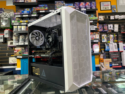 Gaming Desktop PC W11 R5 3600 RTX 1080 Ti 1TB SSD 16GB RAM WiFi White
