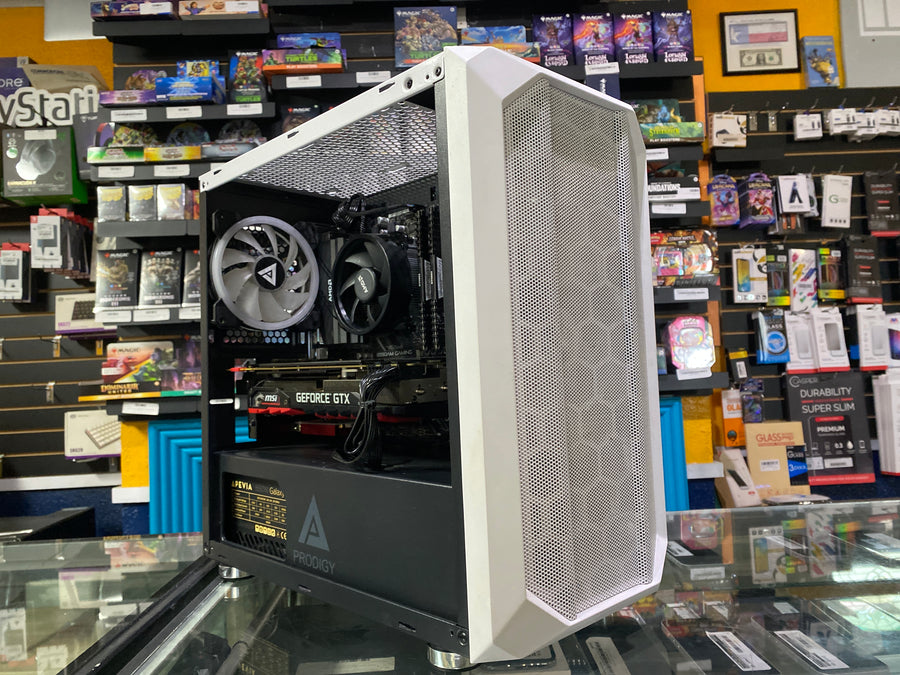 Gaming Desktop PC W11 R5 3600 RTX 1080 Ti 1TB SSD 16GB RAM WiFi White