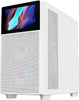 SAMA V-Play White Gaming Mid Tower Computer Case w/ 8in LCD Display (ATX) (White)