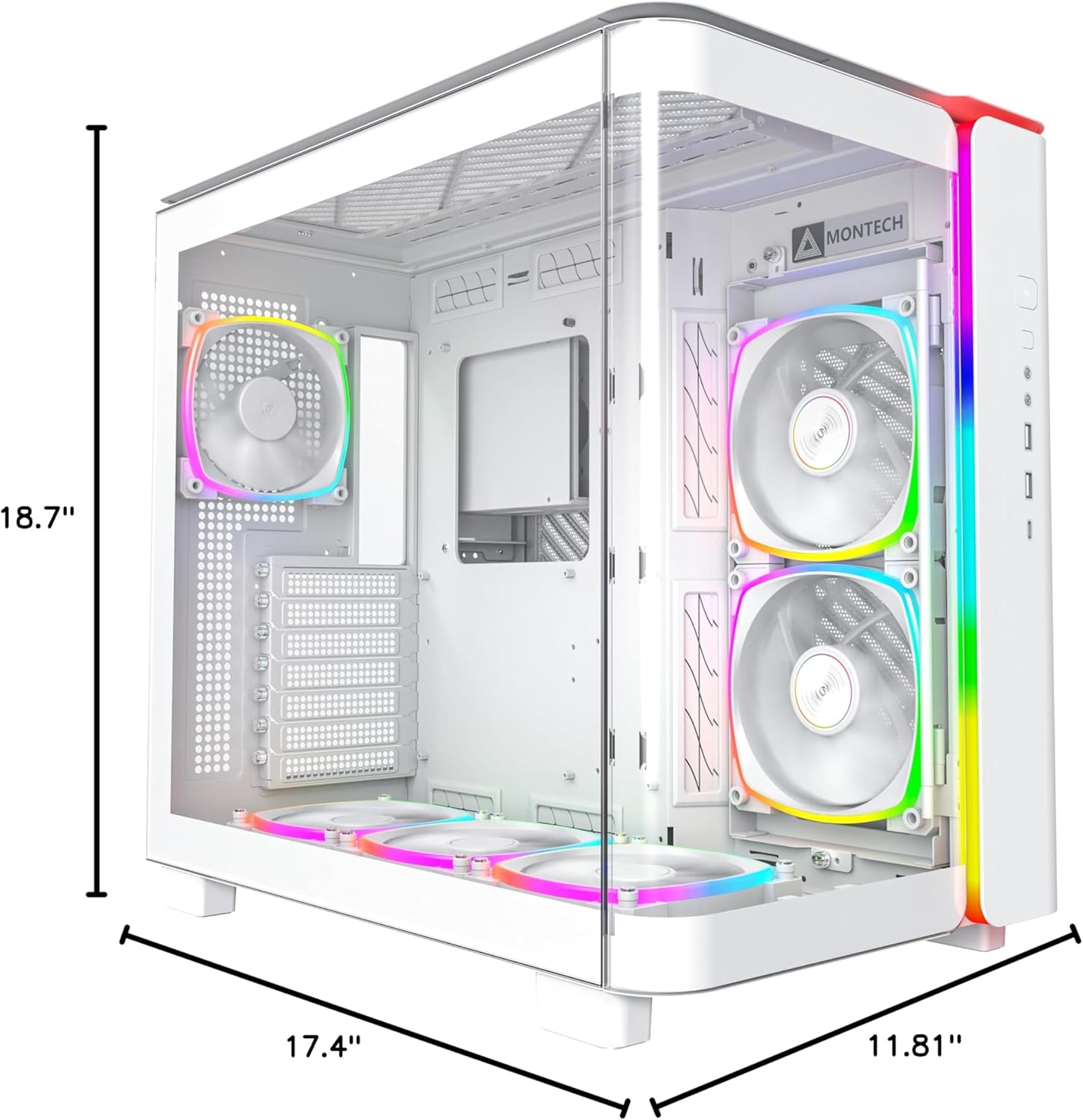 Montech King 95 Pro RGB Gaming Computer Case (ATX) (White)