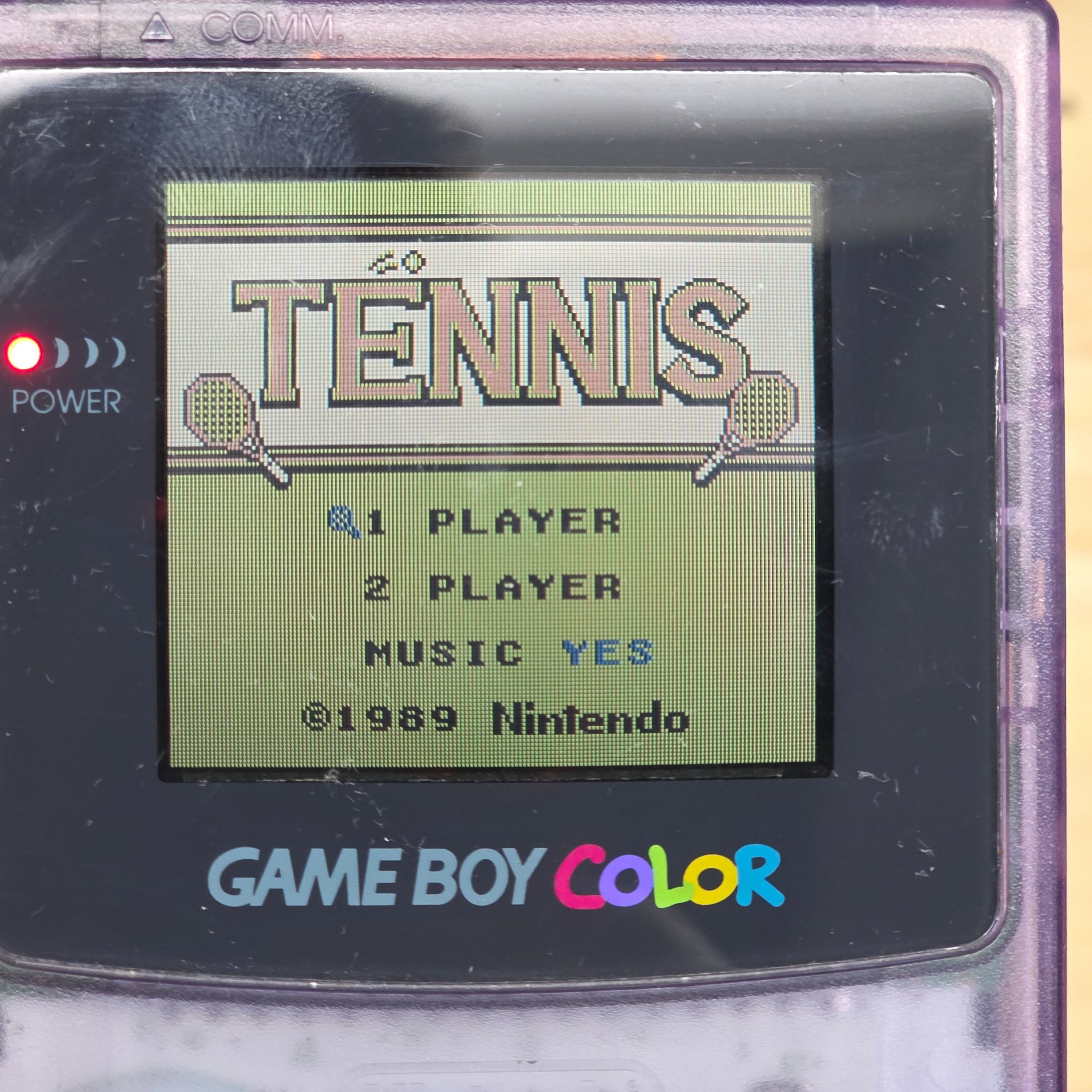 Nintendo Game Boy Tennis Authentic Game Cartridge Tested — side view