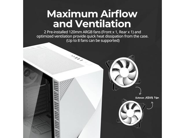 Zalman Z3 Iceberg RGB Gaming Computer Case (ATX) (White)