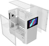 SAMA V-Play White Gaming Mid Tower Computer Case w/ 8in LCD Display (ATX) (White)