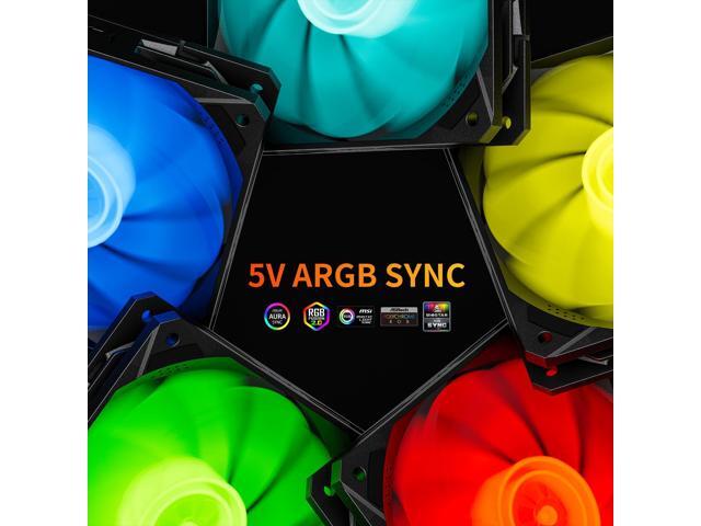 upHere 120mm Black aRGB Case Fans 3-Pack
