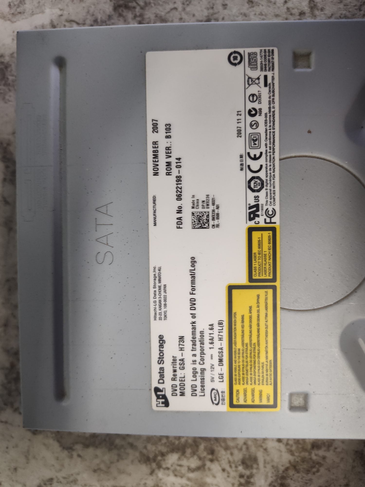 GSA-H73N 0WX236 DVD/RW Desktop Drive