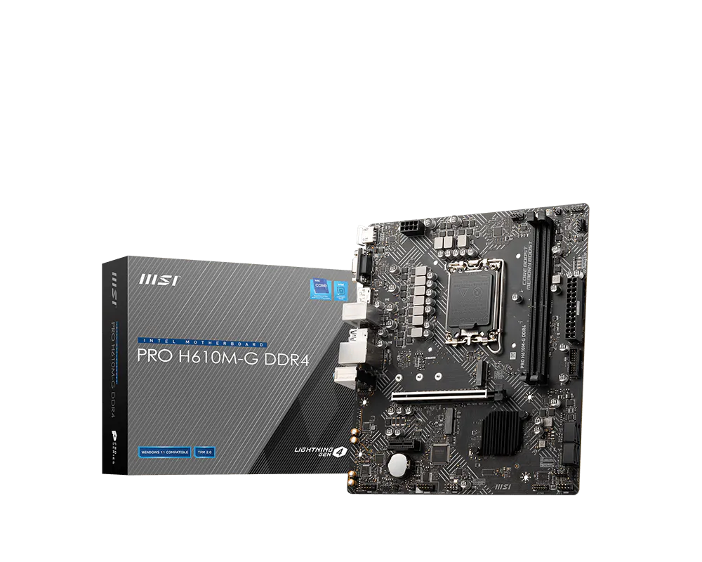 MSI Pro H610M-G Motherboard (DDR4) (LGA1700) (TDP 75W) (M-ATX)