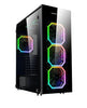 Apevia Aura - P - BK Mid Tower Gaming Case with 2 x Full - Size Tempered Glass Panel, Top USB3.0/USB2.0/Audio Ports, 4 x RGB Fans, Black Frame - TieredUp Tech