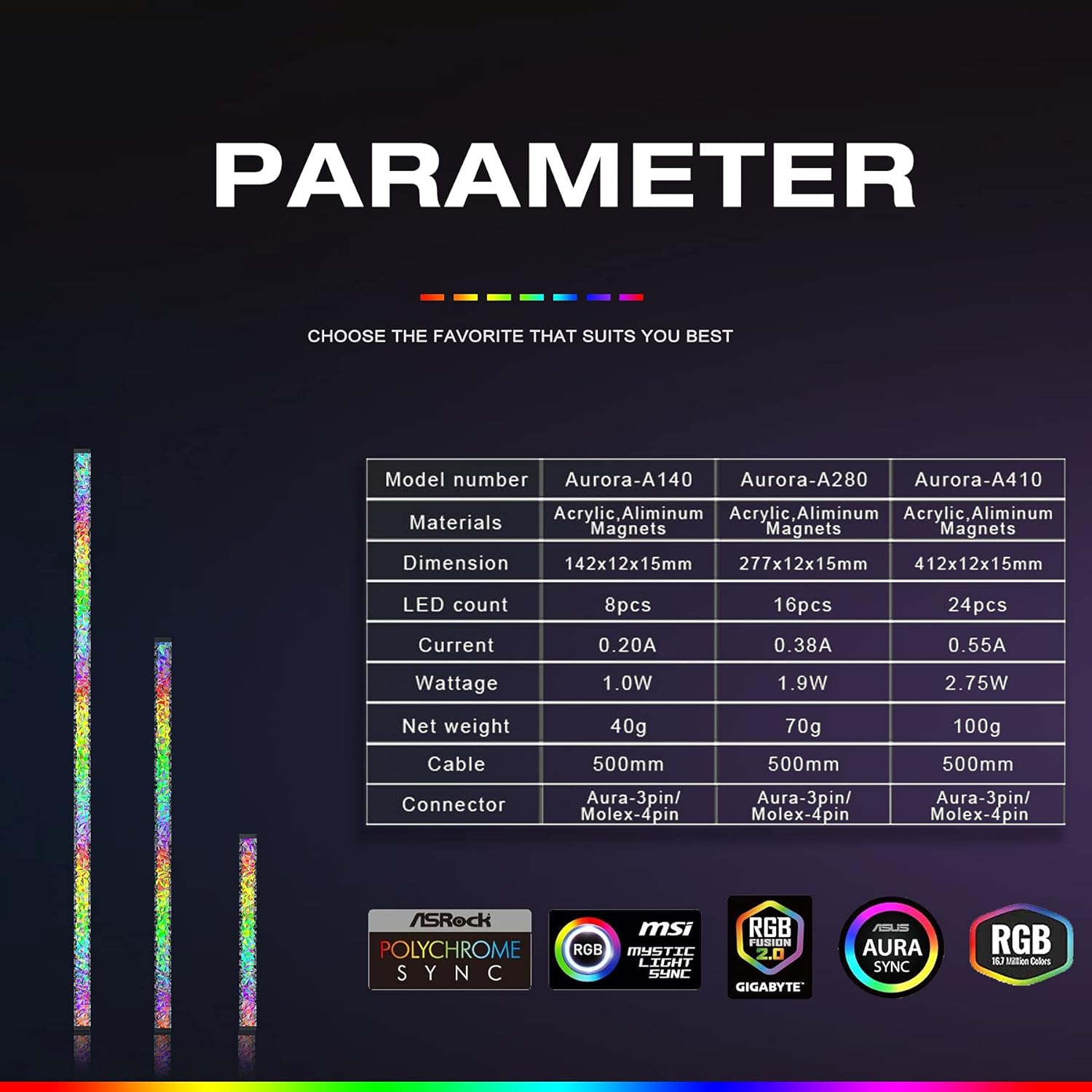 AsiaHorse Acrylic ARGB LED Strip 16.1in - Geek Tech