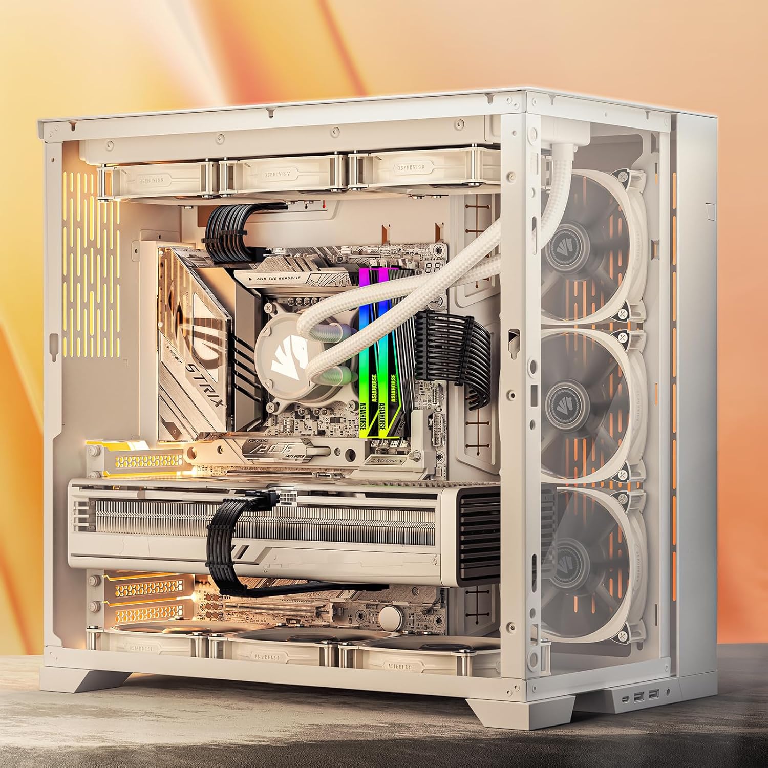 Asiahorse Black 12VHPWR PCIe 5.0 Sleeved PSU Extension Cable Kit 16AWG Cotton Custom Mod Kit 4 Kit 3 End - Geek Tech