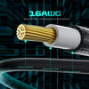 Asiahorse Black Grey Sleeved PSU Extension Cable Kit 16AWG — top view