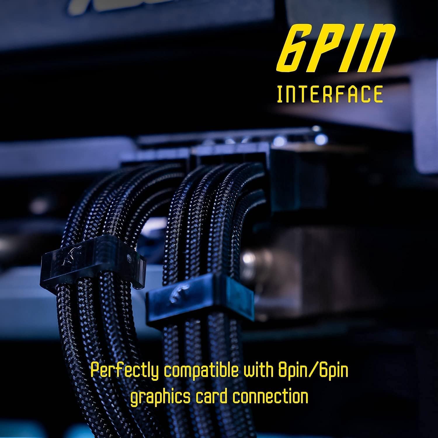 Asiahorse Black Sleeved PSU Extension Cable Kit 18AWG Cotton Custom PC Mod Kit - Geek Tech