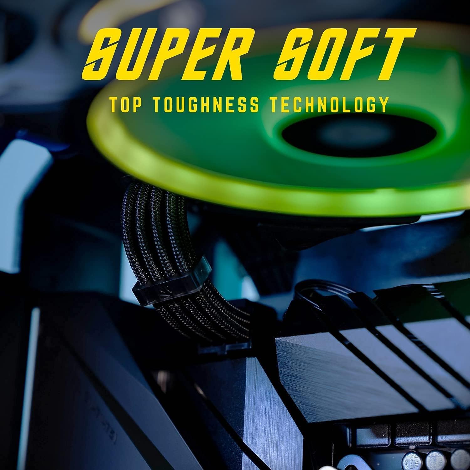 Asiahorse Black Sleeved PSU Extension Cable Kit 18AWG Cotton Custom PC Mod Kit - Geek Tech