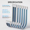 Asiahorse Snow Series White Blue Grey Sleeved PSU Extension Cable Kit 16AWG Cotton Custom Mod Kit 6 Kit - TieredUp Tech