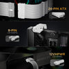 Asiahorse White 12VHPWR PCIe 5.0 Sleeved PSU Extension Cable Kit 16AWG Cotton Custom Mod Kit 4 Kit 3 End - Geek Tech