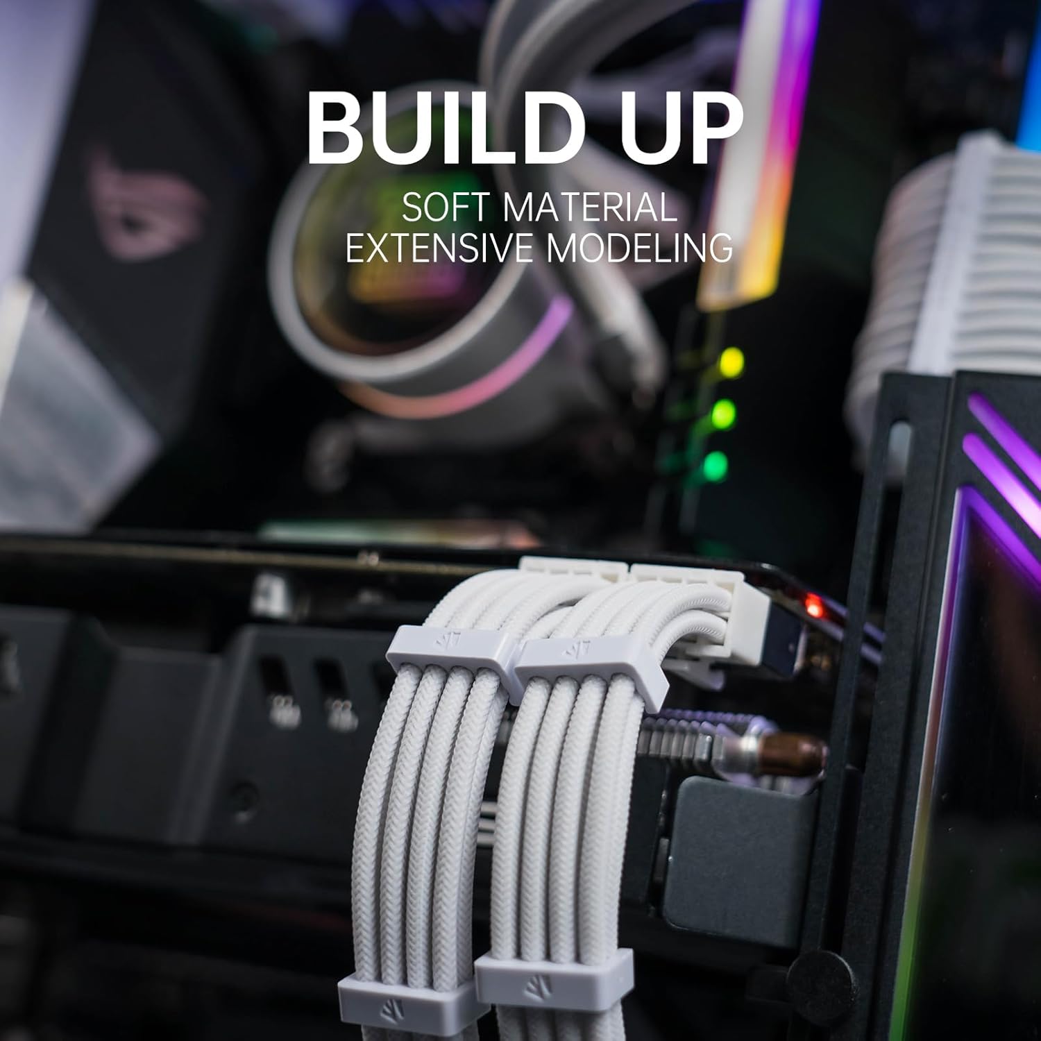 Asiahorse White Sleeved PSU Extension Cable Kit 18AWG Cotton Custom PC Mod Kit - Geek Tech