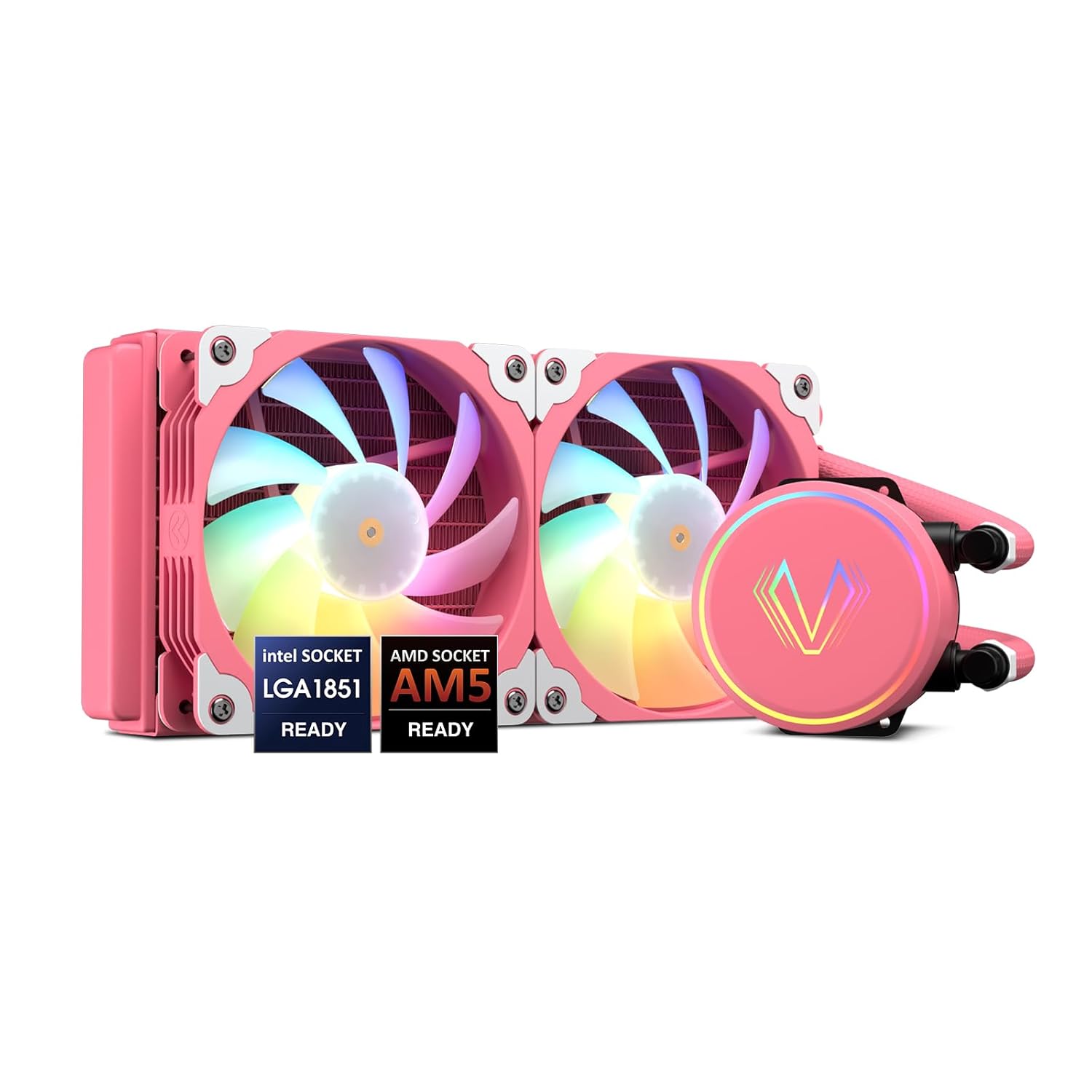 Assorted Brand 240mm RGB CPU AIO Liquid Cooler - Pink - Geek Tech