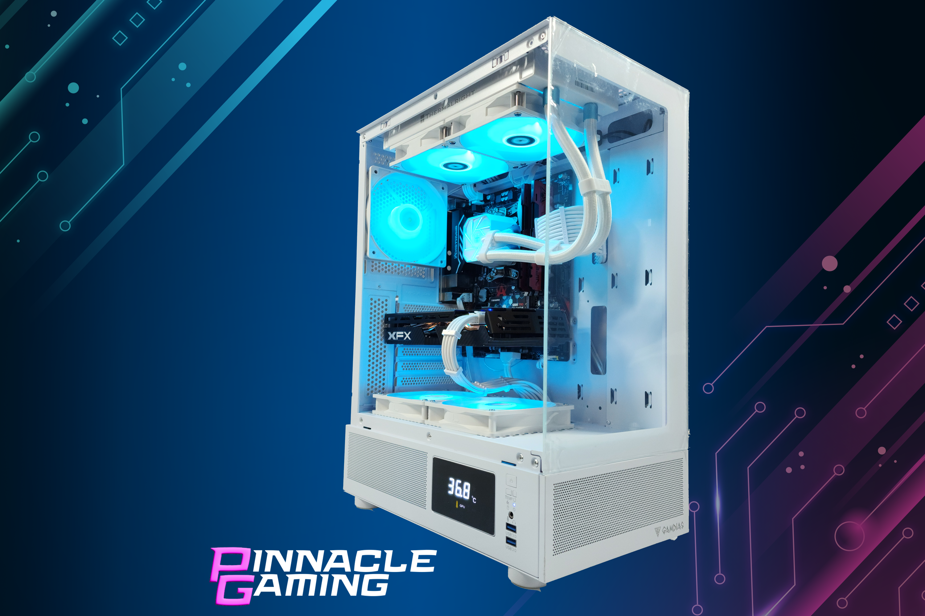 Custom Gaming Desktop RX 9070 16GB Ultra 5 1TB SSD 16GB DDR5 Wifi Streaming