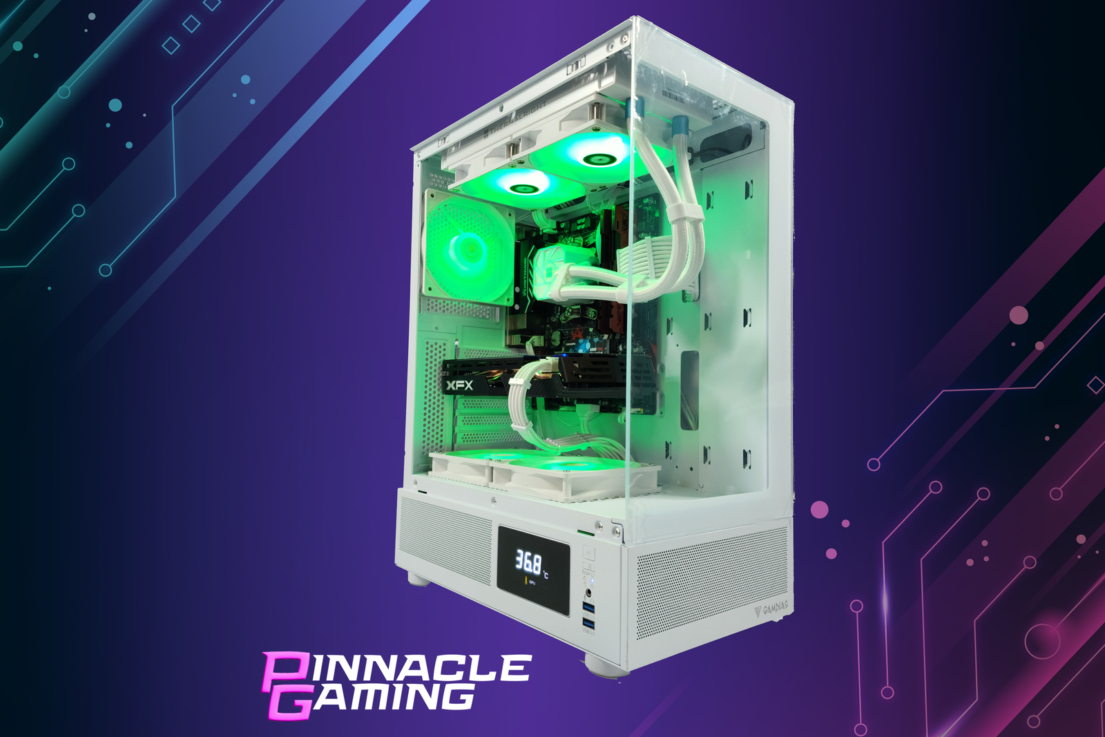 Custom Gaming Desktop RTX 5070 Ryzen 5 2TB SSD 64GB DDR5 Wifi Atlas White