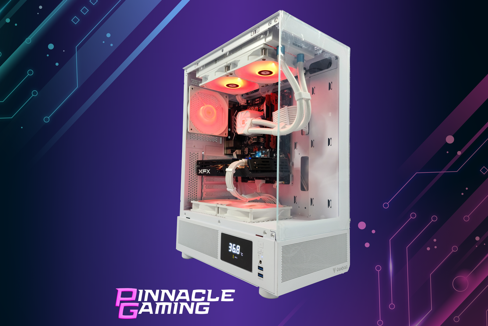 Custom Gaming Desktop RTX 5070 Ryzen 5 2TB SSD 64GB DDR5 Wifi Atlas White