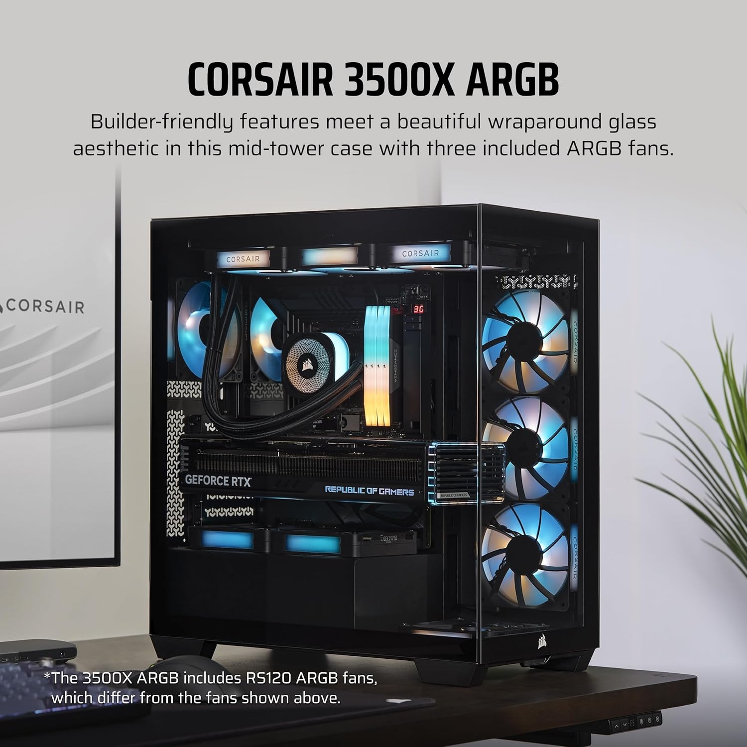 (ATX) Corsair 3500X ARGX Gaming PC Case - Geek Tech