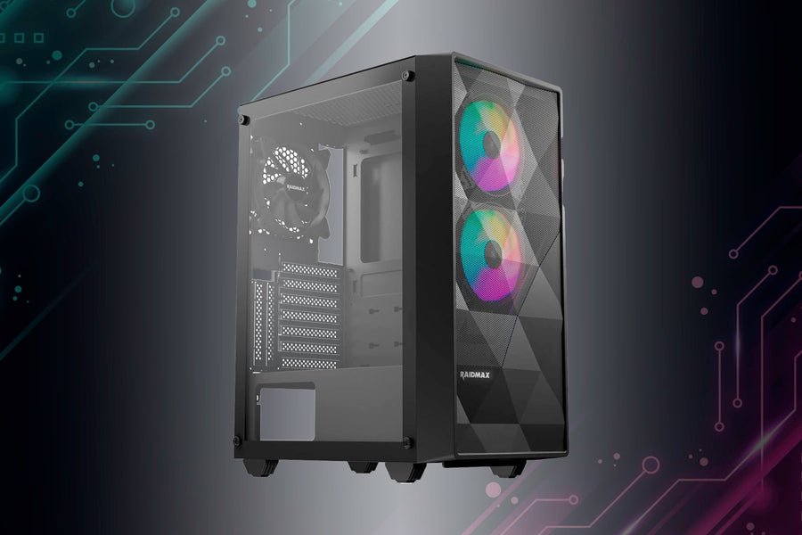 Caja para computadora ATX Raidmax Meshian Gaming Series X902 con 3 ventiladores RGB preinstalados 