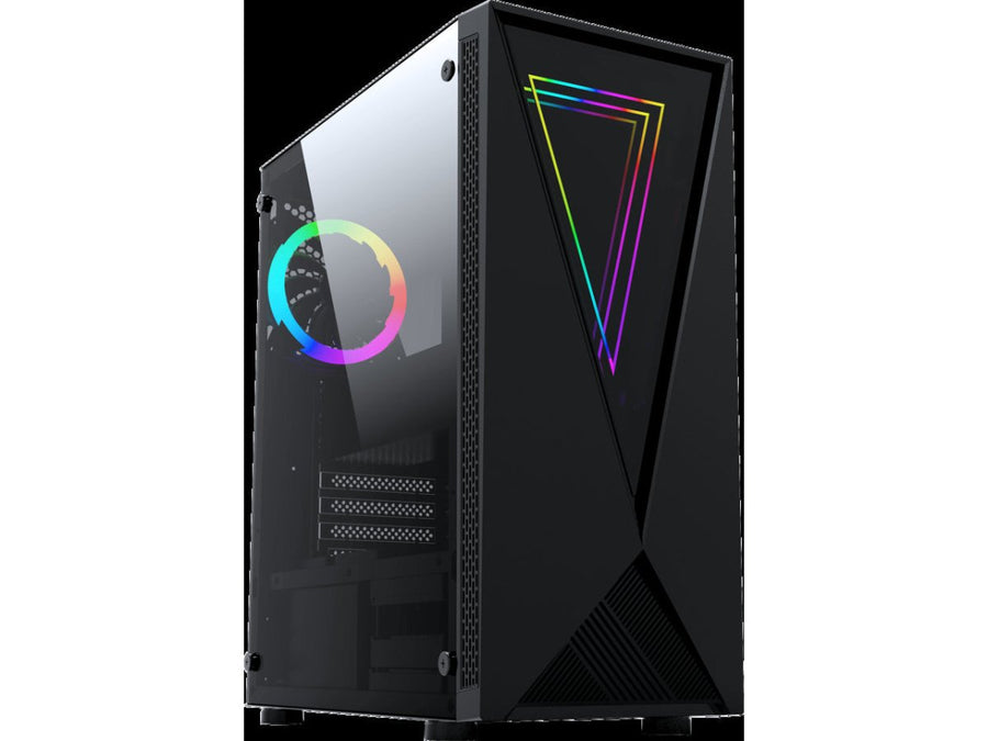 Caja de computadora de escritorio para juegos Raidmax serie p8 ATX con ventana de vidrio templado USB 3.0 y ventiladores de 120 mm (p805) 