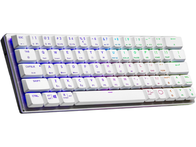 Cooler Master SK622 60% Wireless Bluetooth Silver/White Mechanical Low Profile Gaming Keyboard (SK-622-SKTL1-US) RGB