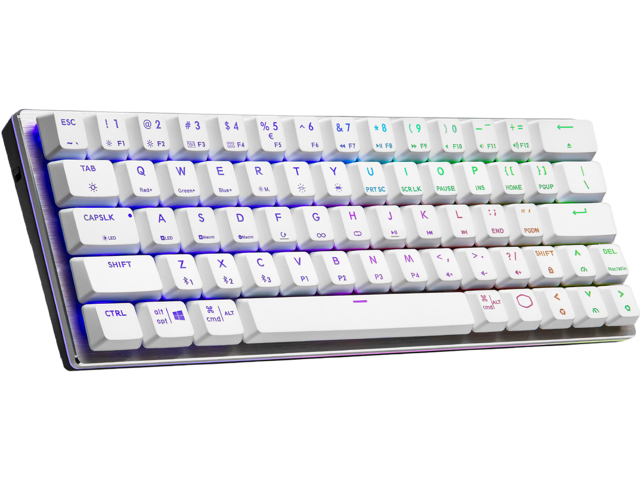 Cooler Master SK622 60% Wireless Bluetooth Silver/White Mechanical Low Profile Gaming Keyboard (SK-622-SKTL1-US) RGB