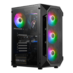 Gamdias ATX AURA GC1 RGB Gaming Computer Case (ATX) (Black)