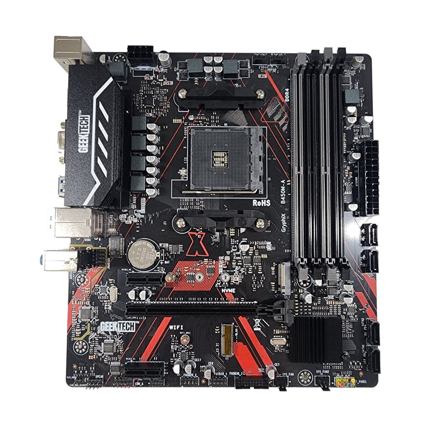 GeekTech GryphiX B450M-A AMD AM4 Socket Motherboard M-ATX Micro ATX (DDR4) (AMD) (AM4) (TDP 125W) (M-ATX)