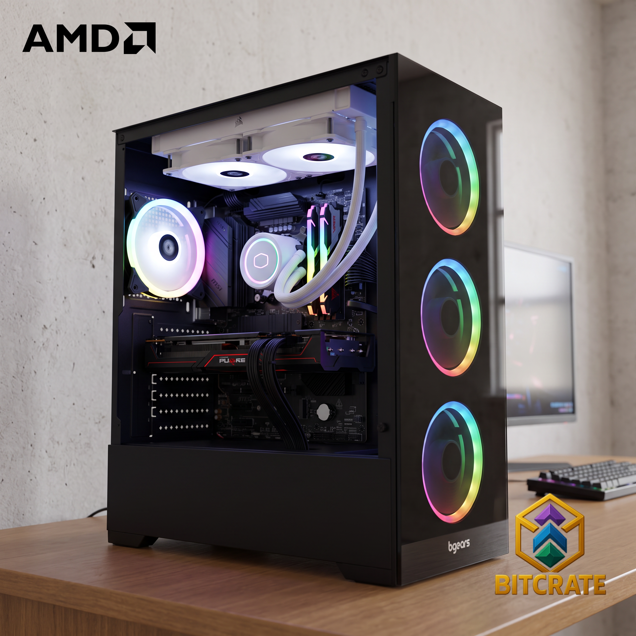 Epic BitCrate Vogue Mark XXII | Ryzen 5 7600X + RX 9070 Challenger | 32GB 2TB NVMe