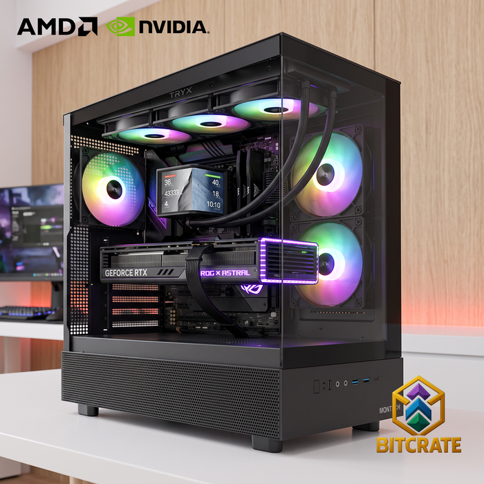 Mythic BitCrate Radiant Mark I | Ryzen 9 9900X3D + RTX 5080 Rog Astral | 64GB 2TB NVMe