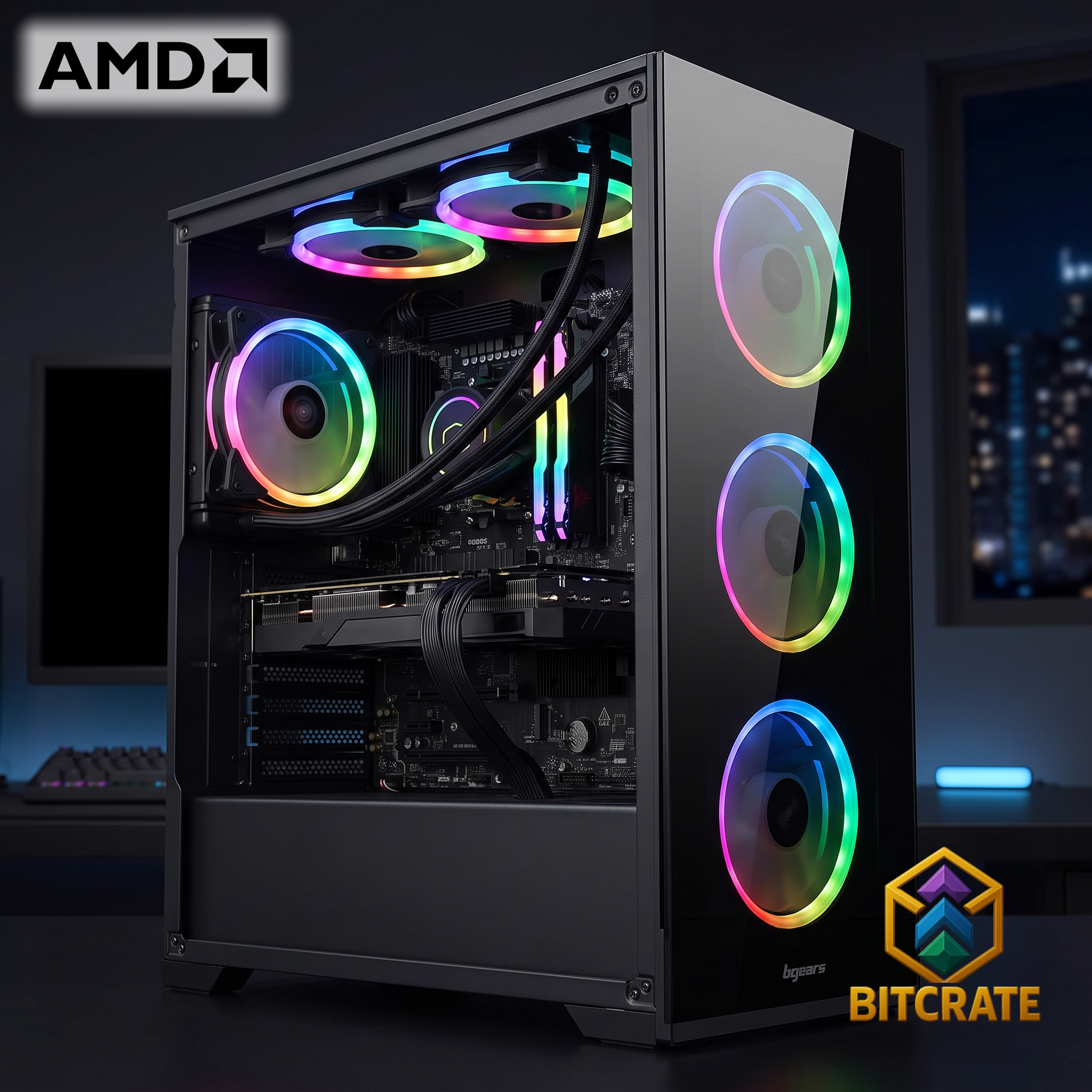 Rare BitCrate Vogue Mark VII | Ryzen 5 7600X + RX 9060 XT Challenger | 32GB 1TB NVMe
