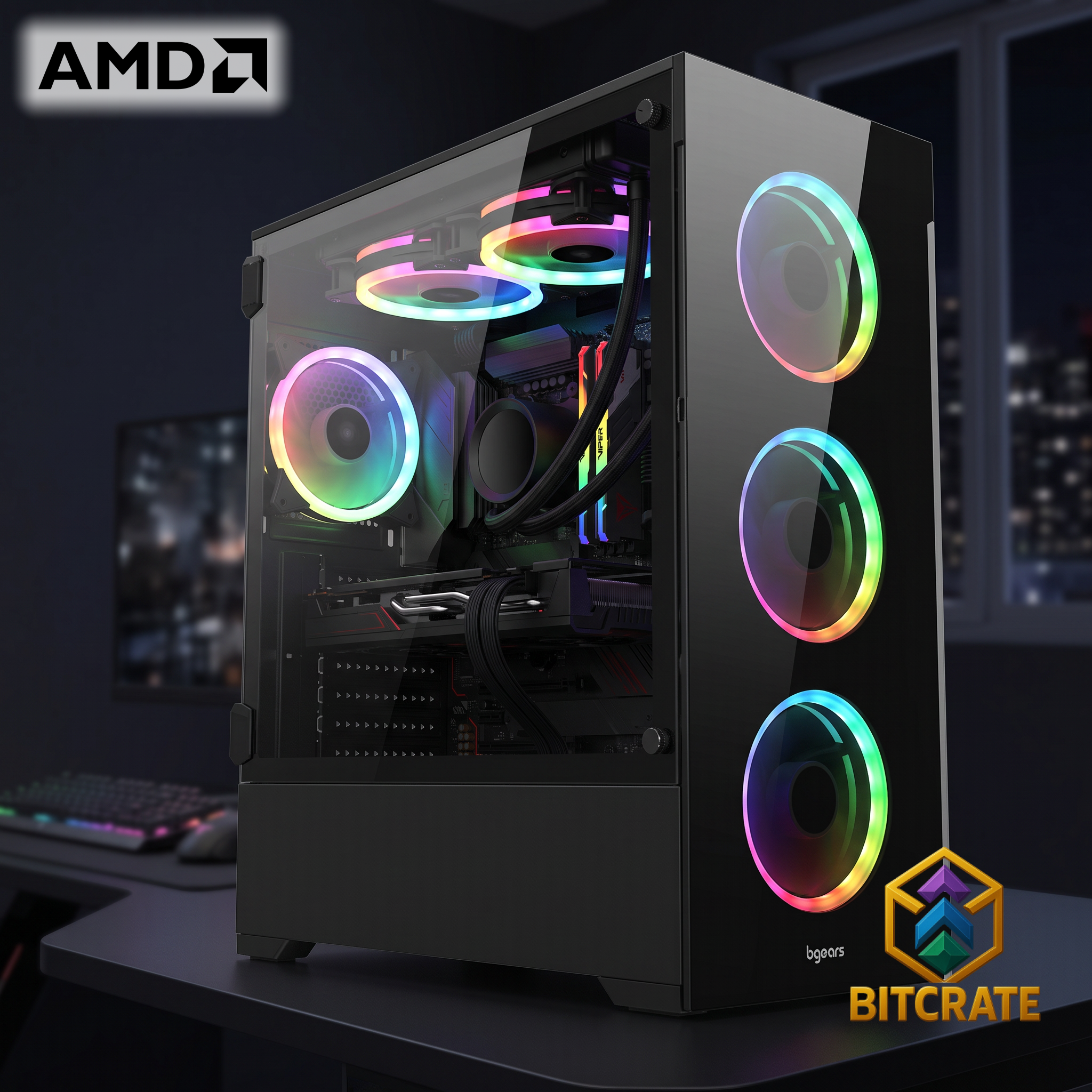 Epic BitCrate Vogue Mark VI | Ryzen 5 7600X + RX 9070 Challenger | 32GB 1TB NVMe