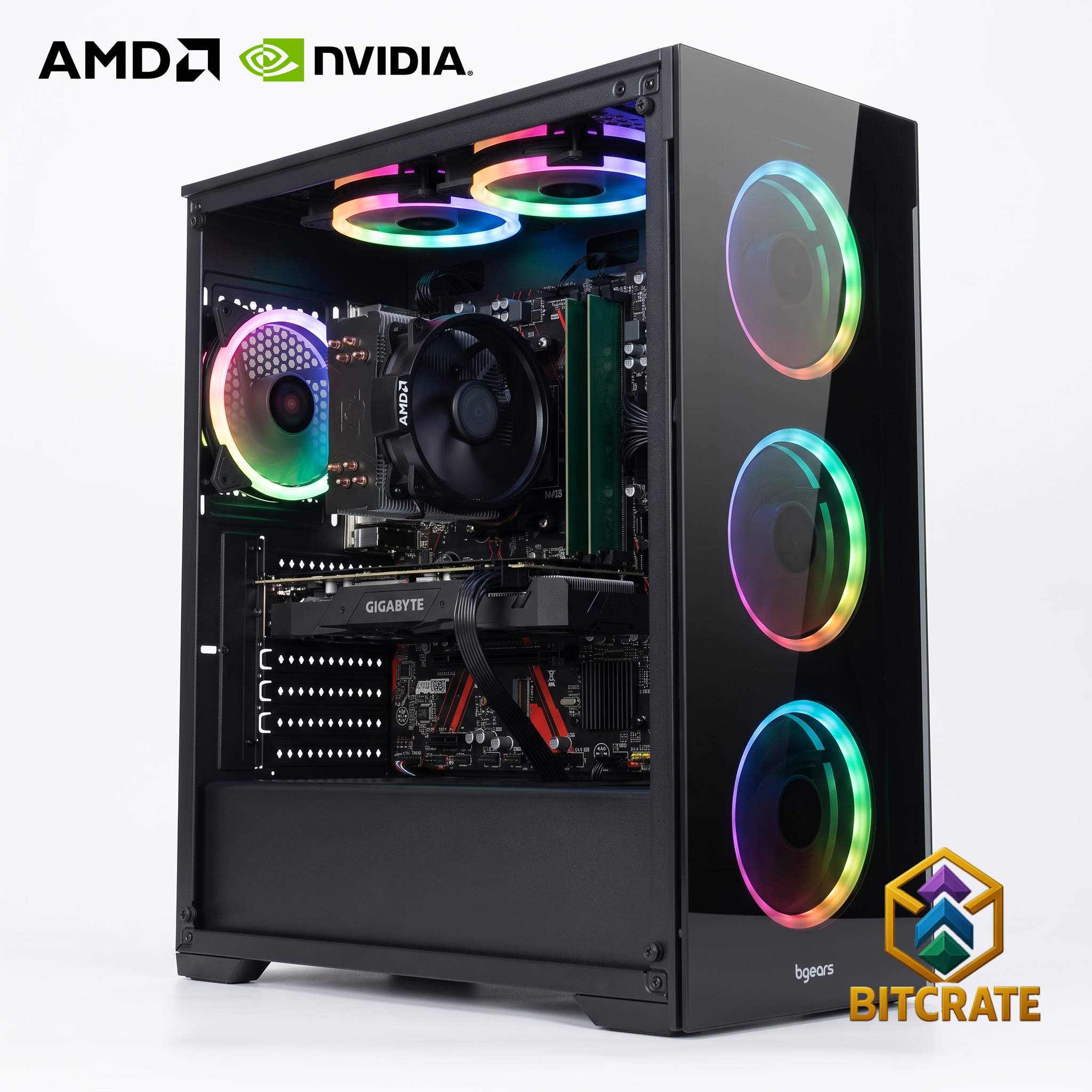 Uncommon BitCrate Vogue Mark XIX | Ryzen 5 5500 + RTX 3050 WINDFORCE V2 PCI Express 4.0 | 16GB 256GB NVMe