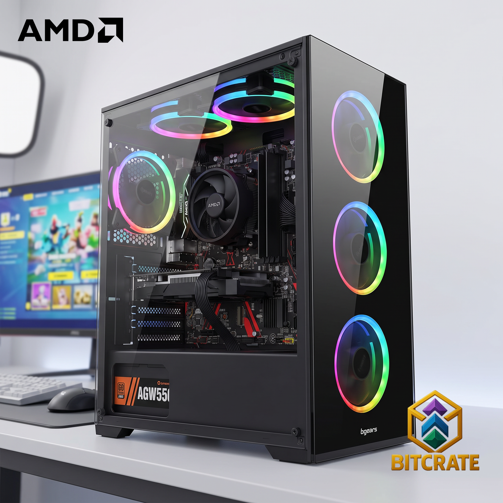 Uncommon BitCrate Vogue Mark XII | Ryzen 5 4500 + RX 7600 Challenger | 16GB 128GB NVMe