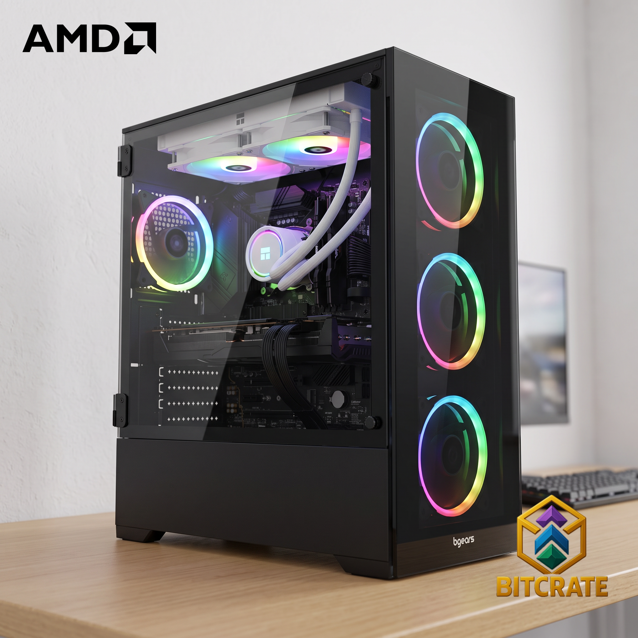 Legendary BitCrate Vogue Mark XVIII | Ryzen 7 7800X3D + RX 9070 XT Pulse | 64GB 1TB NVMe