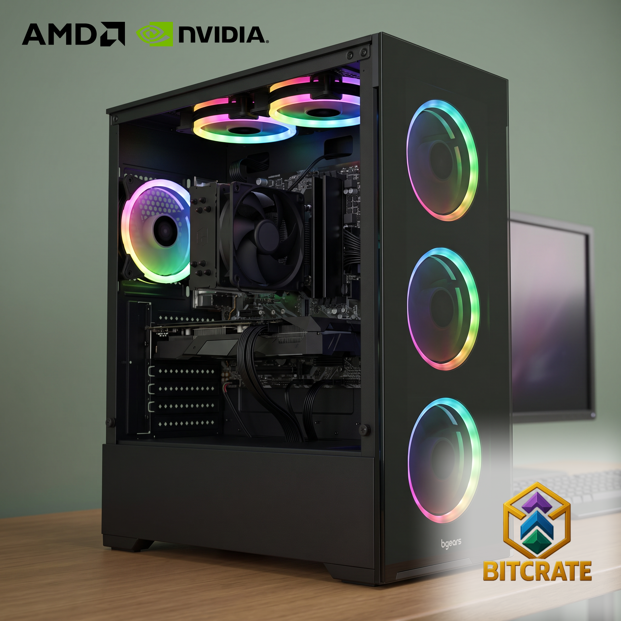 Uncommon BitCrate Vogue Mark XVIII | Ryzen 5 5500 + RTX 3050 WINDFORCE V2 PCI Express 4.0 | 16GB 128GB NVMe