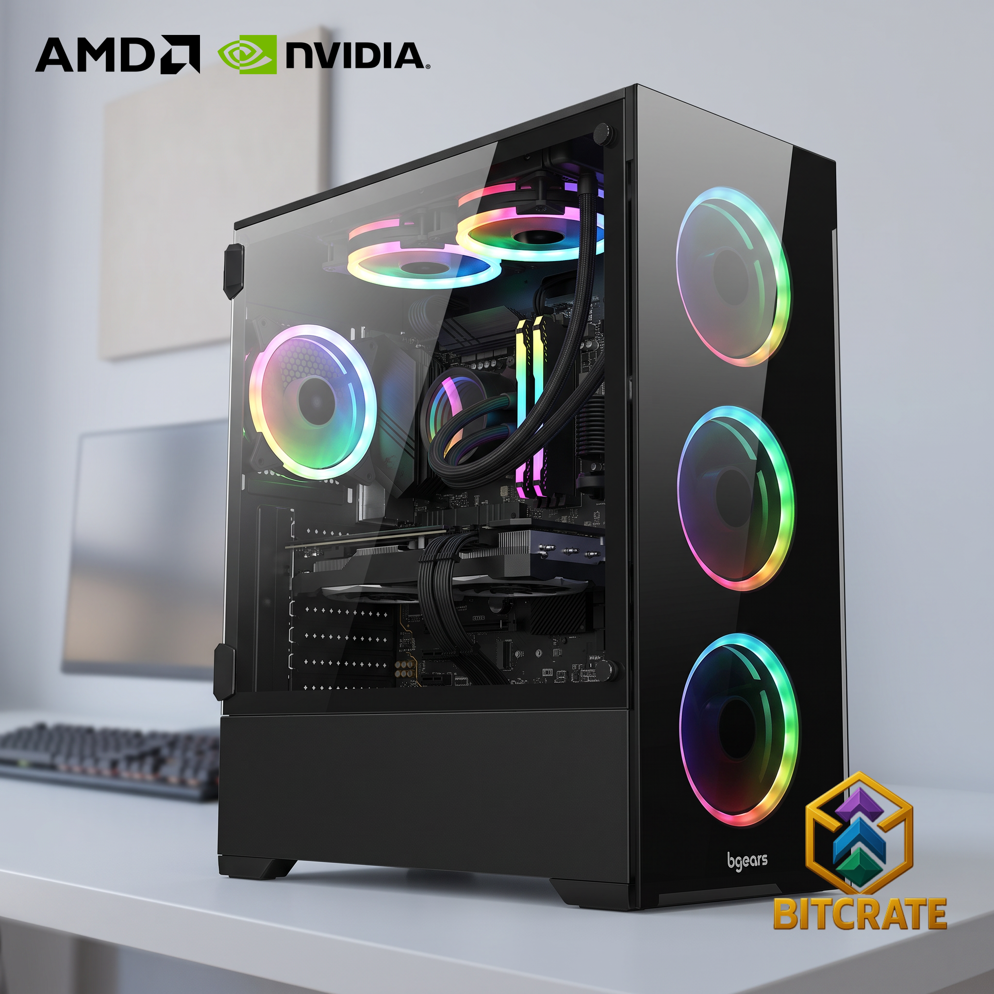 Epic BitCrate Vogue Mark XLII | Ryzen 5 7600X + RTX 5060 Ti Shadow Plus | 32GB 1TB NVMe