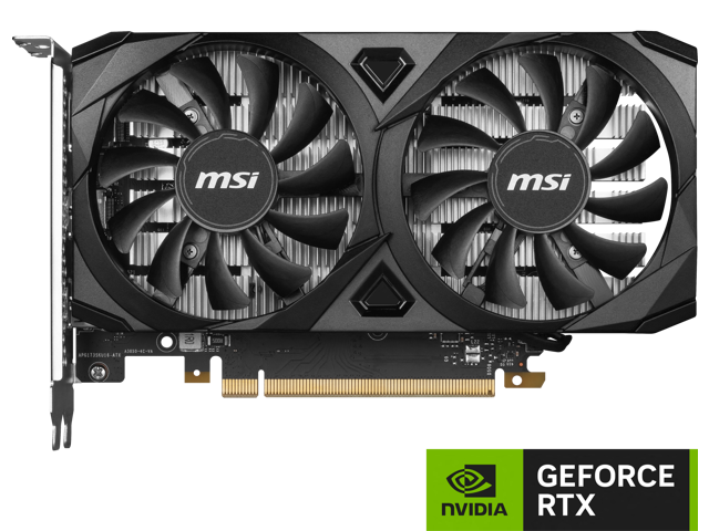 MSI NVIDIA GeForce RTX 3050 Ventus 2x OC 6GB GDDR6 2-Fan Graphics Card (189mm) (TDP 130W) Black)