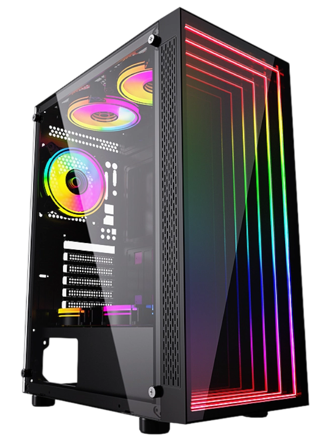 Computer Cases |BGears Optillusion RGB Gaming Computer Case (E - ATX) (Black) - TieredUp Tech, Inc.