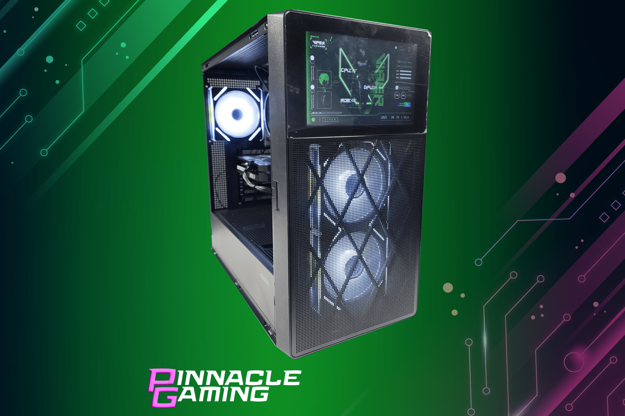 BitCrate Custom Gaming Desktop PC Ryzen 5 RTX 5060 2TB SSD 32GB WiFi Black - Geek Tech