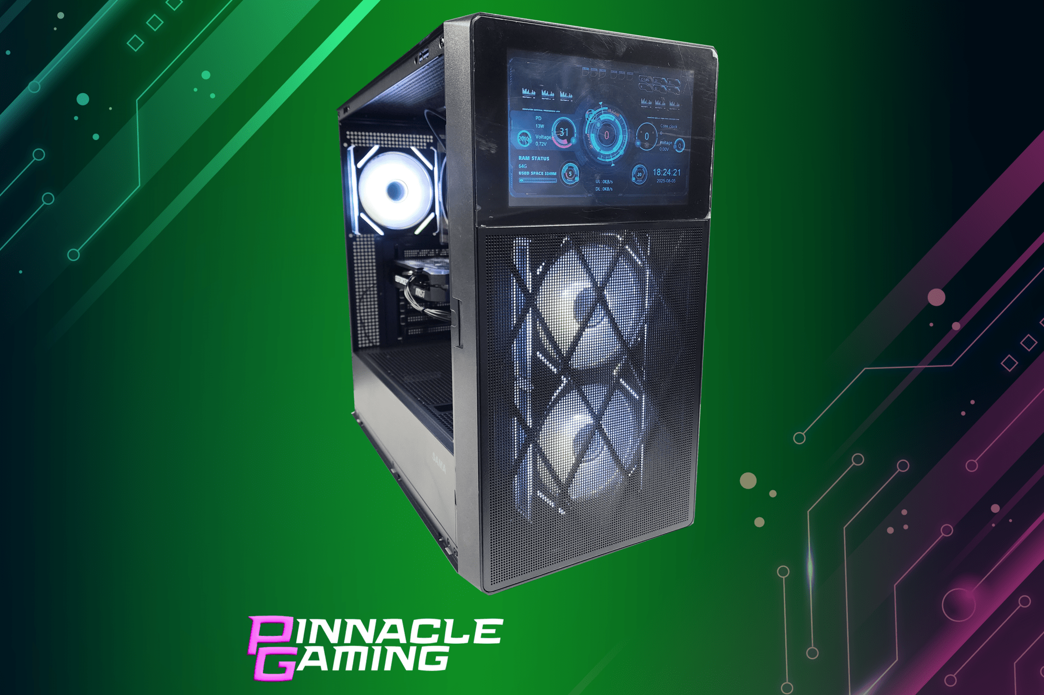 BitCrate Custom Gaming Desktop PC Ryzen 5 RTX 5060 2TB SSD 32GB WiFi Black - Geek Tech