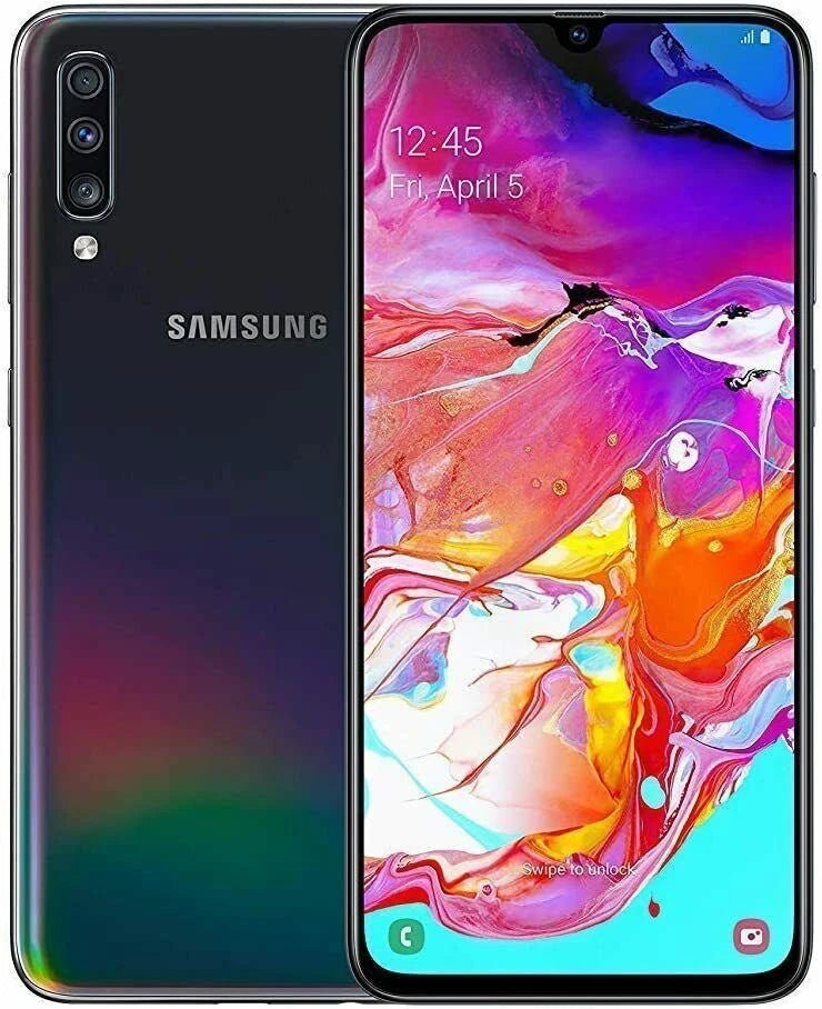 Smart Phones |CDMA Unlocked Samsung Galaxy A70 2019 128GB Black - Grade B - TieredUp Tech, Inc.